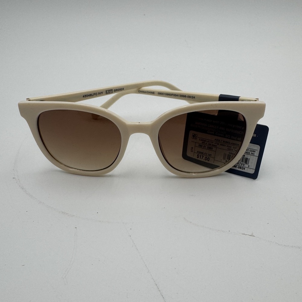 Universal Thread Ivory Cream Cat Eye Sunglasses Brown Gradient Lens Womens NWT